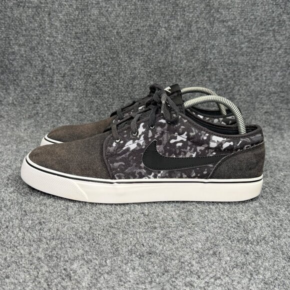 Nike Toki Camo TXT Sneakers Men's Size 10.5 Black Canvas Low Lace Skate Shoes - Picture 4 of 11